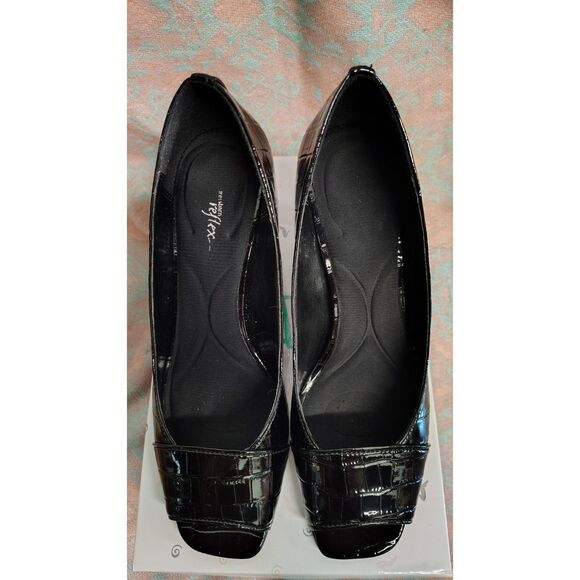 Dress Barn Women's Black Textured Open Toe Heels 8.5 - Picture 7 of 7